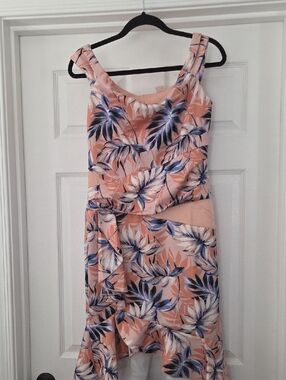 VENUS Peach Floral Ruffle Dress